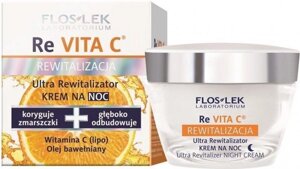 Ультра регенерирующий ночной крем для лица Floslek Re Vita С Revitalization Ultra Moisturizer Night Cream 40+50 мл