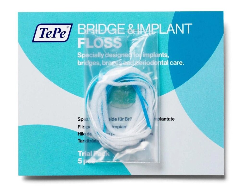 Зубная нить TePe Dental Bridge/ImplantFloss, 5 шт от компании Скажи здоровью ДА! - фото 1