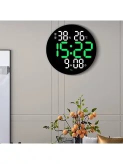 Часы-будильник электронные настенные DS-3813L (зеленые+белые цифры) с пультом, влажность, температура от компании Интернет-магазин «Magic Day» - фото 1