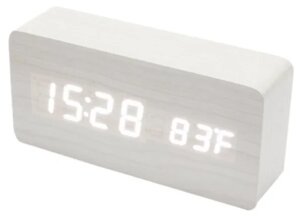 Часы настольные декоративные в виде деревянного бруска VST-1292 (белые)