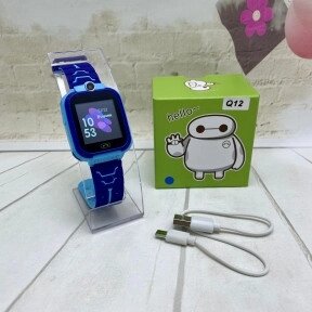Детские умные часы Smart Baby Watch с gps Q12 Голубые с фиолетовым от компании Интернет-магазин «Magic Day» - фото 1