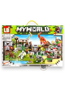 Детский конструктор Minecraft, Майнкрафт "My world" 821 деталей.