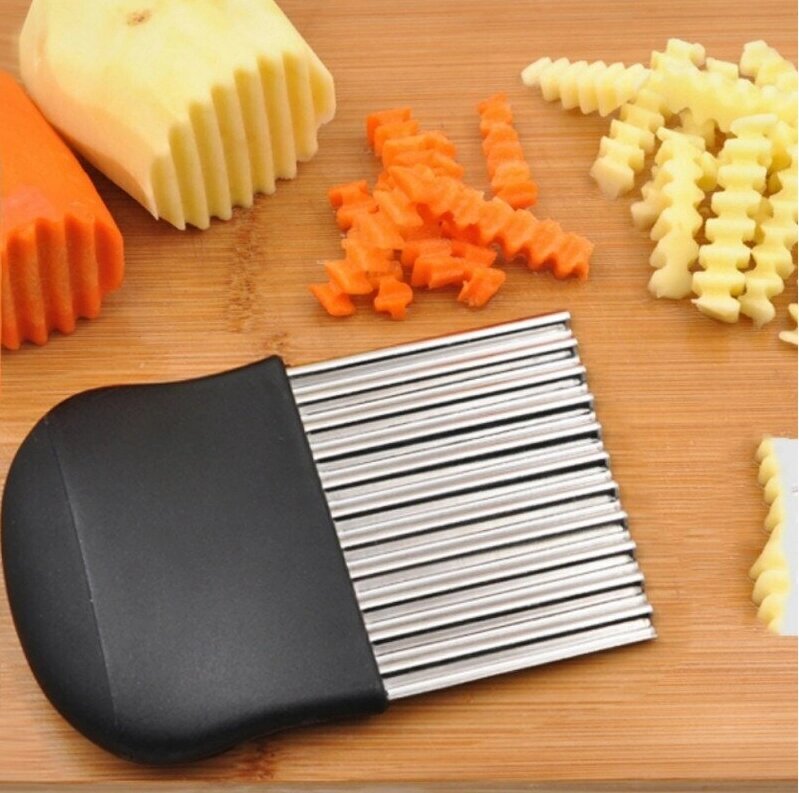 Фигурный кухонный нож NAC Knife для волнистой нарезки сыра, фруктов, овощей черный от компании Интернет-магазин «Magic Day» - фото 1