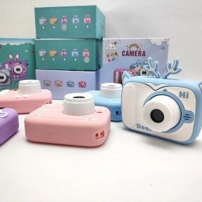 Детский цифровой мини фотоаппарат Childrens fun Camera (экран 2 дюйма, фото, видео, 5 встроенных игр) Голубой