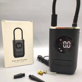 Беспроводной портативный автомобильный компрессор CAR Air Pump CZK-3668 (USB, 4 насадки, LED-дисплей,