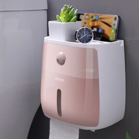Диспенсер настенный ECOCO для туалетной бумаги и бумажных полотенец Цвет Миндальный