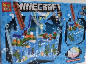 Детский конструктор Minecraft Подводная крепость Майнкрафт GT-118 серия my world аналог лего lego LED