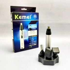 Профессиональный триммер KEMEI KM-6650 4 в 1 на подставке для ухода за волосами, бородой, бровями, ушами,