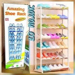 Полка для обуви металлическая (органайзер обувница) Amazing Shoe Rack,  30 пар - 10 полок Белая от компании Интернет-магазин «Magic Day» - фото 1