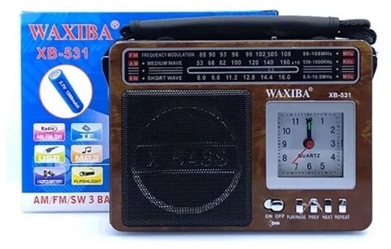 Радиоприемник WAXIBA XB-531C цвет : коричневый, красный от компании Интернет-магазин «Magic Day» - фото 1