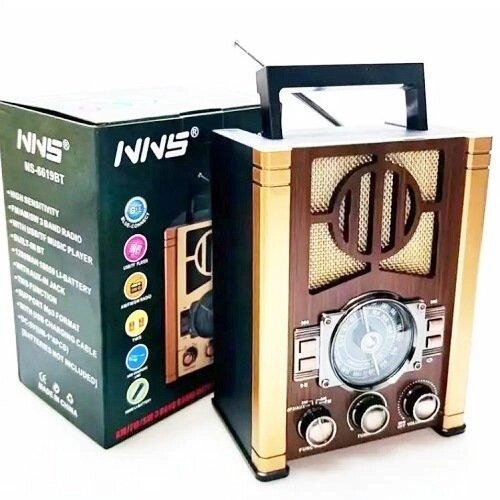 Ретро Радиоприемник NNS NS-6619BT Bluetooth FM/AM/SW USB MicroSD от компании Интернет-магазин «Magic Day» - фото 1