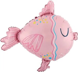 Шар (30/76 см) Фигура, Тропическая рыбка, Розовый, 1 шт.