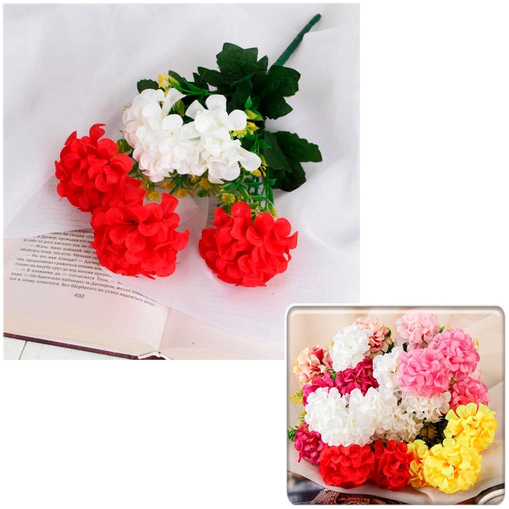 Букет искусственных цветов "Гортензии" 28 см СимаГлобал  5378596 от компании ООО «ТВК Ритейл» - фото 1