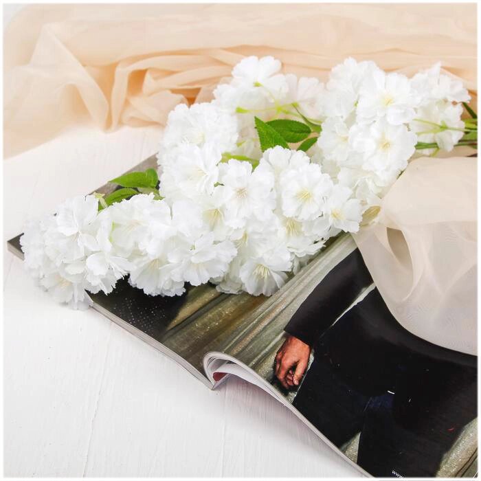 Цветок искусственный "Японская вишня белая" 88 см СимаГлобал  4142738 от компании ООО «ТВК Ритейл» - фото 1