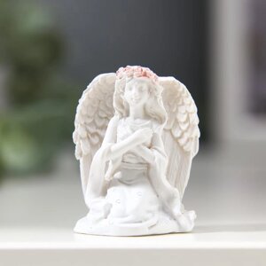 Фигура декоративная "Ангел-девушка в розовом венке" 3х2,5х (h)4см, микс СимаГлобал 1161704