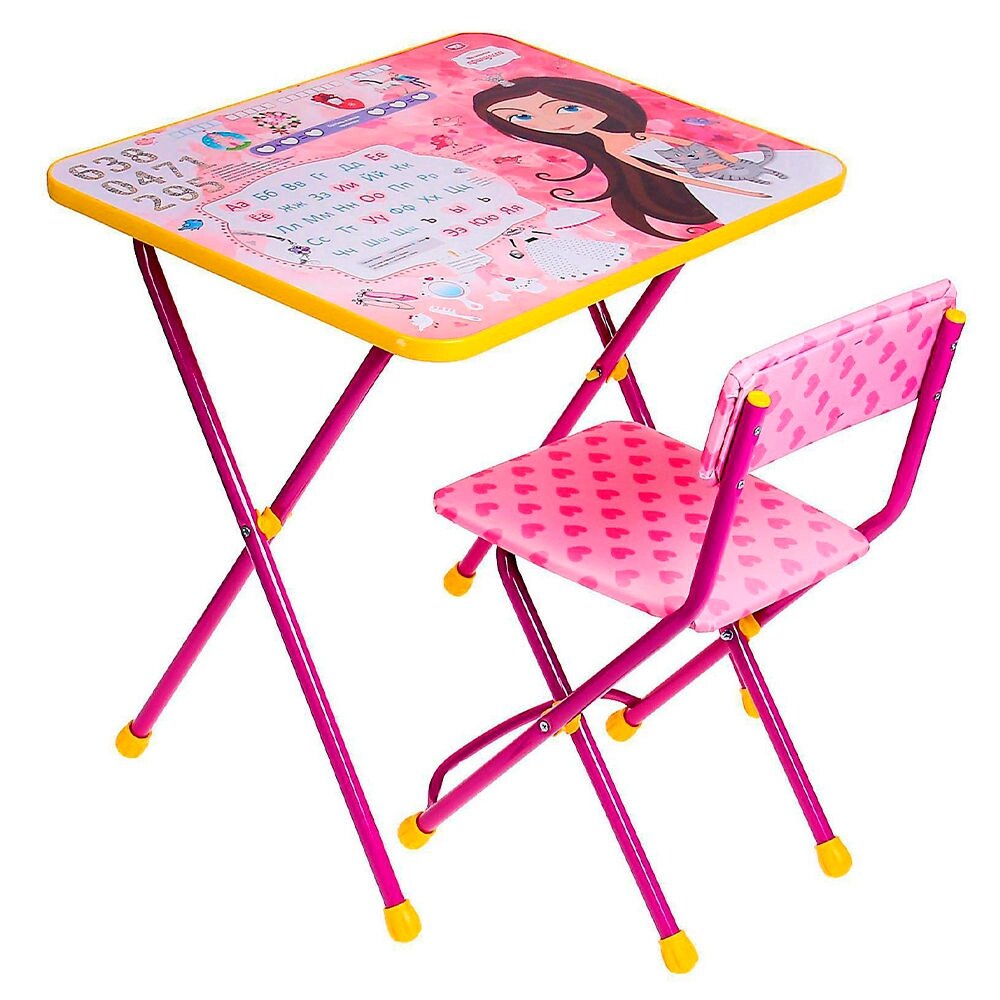 Комплект складной мебели "Маленькая принцесса" для детей (3-7 лет): стол со стулом Nika Kids Познайка 618043 от компании ООО «ТВК Ритейл» - фото 1