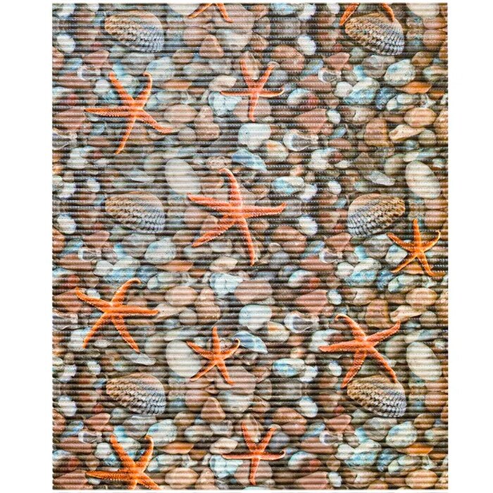 Коврик для ванны "Морские звёзды" (FV2), ПВХ, ширина 80см (1м. п.) Вилина  67520 от компании ООО «ТВК Ритейл» - фото 1