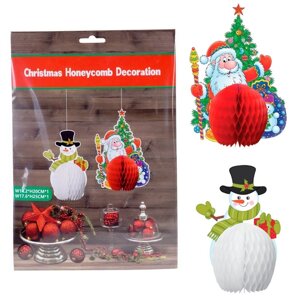 Набор бумажных подвесок на ёлку "Дед Мороз и Снеговик"2 шт.) Home&Styling ANR000730