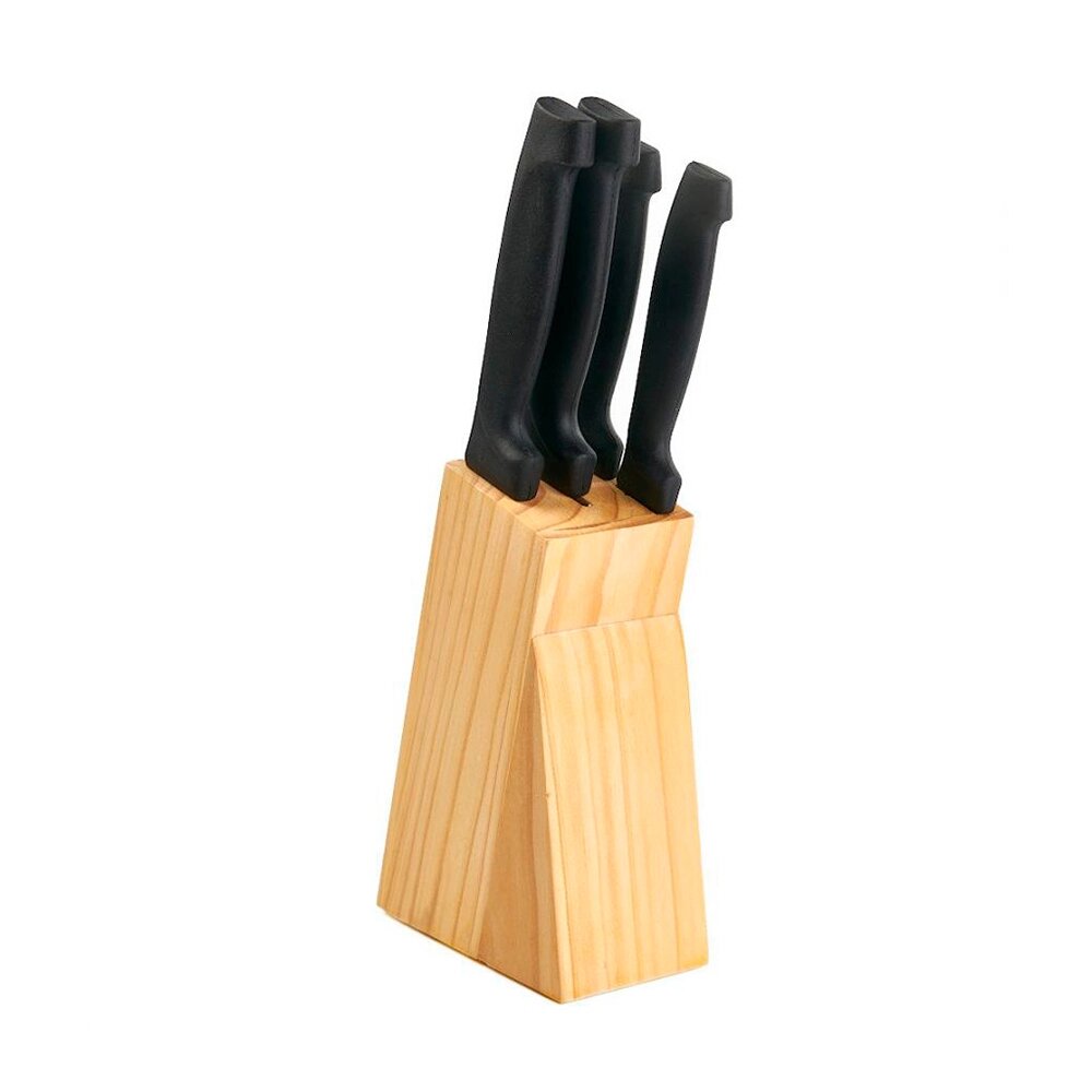 Набор кухонных ножей  (5 пр.): 4 ножа, деревянная подставка Astell Пластик AST-004-НН-003 от компании ООО «ТВК Ритейл» - фото 1