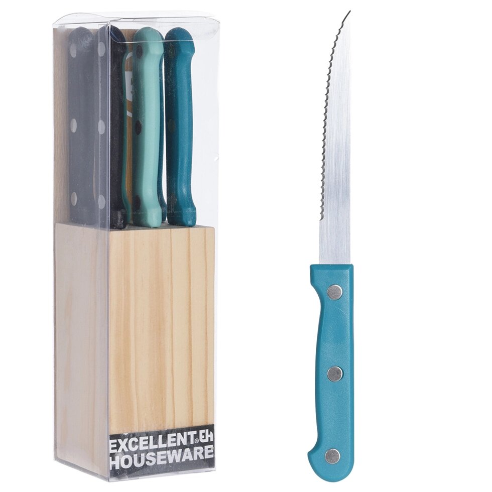 Набор ножей для стейка (6 шт.) с подставкой Excellent Houseware  404000870 от компании ООО «ТВК Ритейл» - фото 1