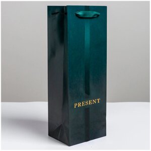 Пакет подарочный «Present» 12x9x (h)36см, для бутылки Дарите Счастье 5035702