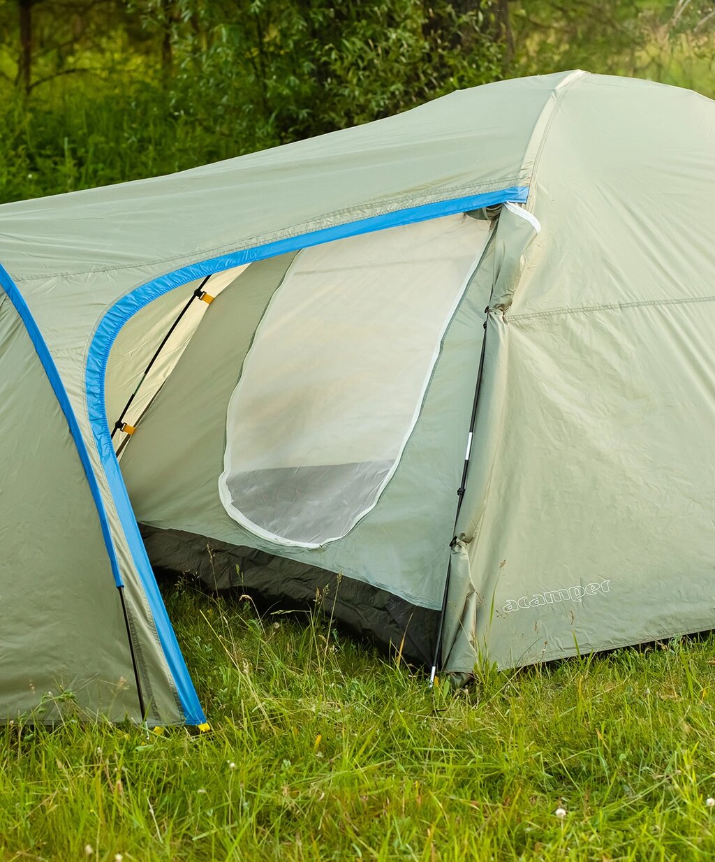 Палатка ACAMPER MONSUN (4-местная 3000 мм/ст) grey от компании ООО «ТВК Ритейл» - фото 1