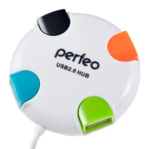 Perfeo USB-HUB 4 Port, (PF-VI-H020 White) белый/200 PF_4284