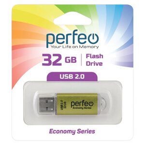 USB флэш-диск 32GB E01 Gold economy series 10/100 PF-E01Gl032ES Perfeo