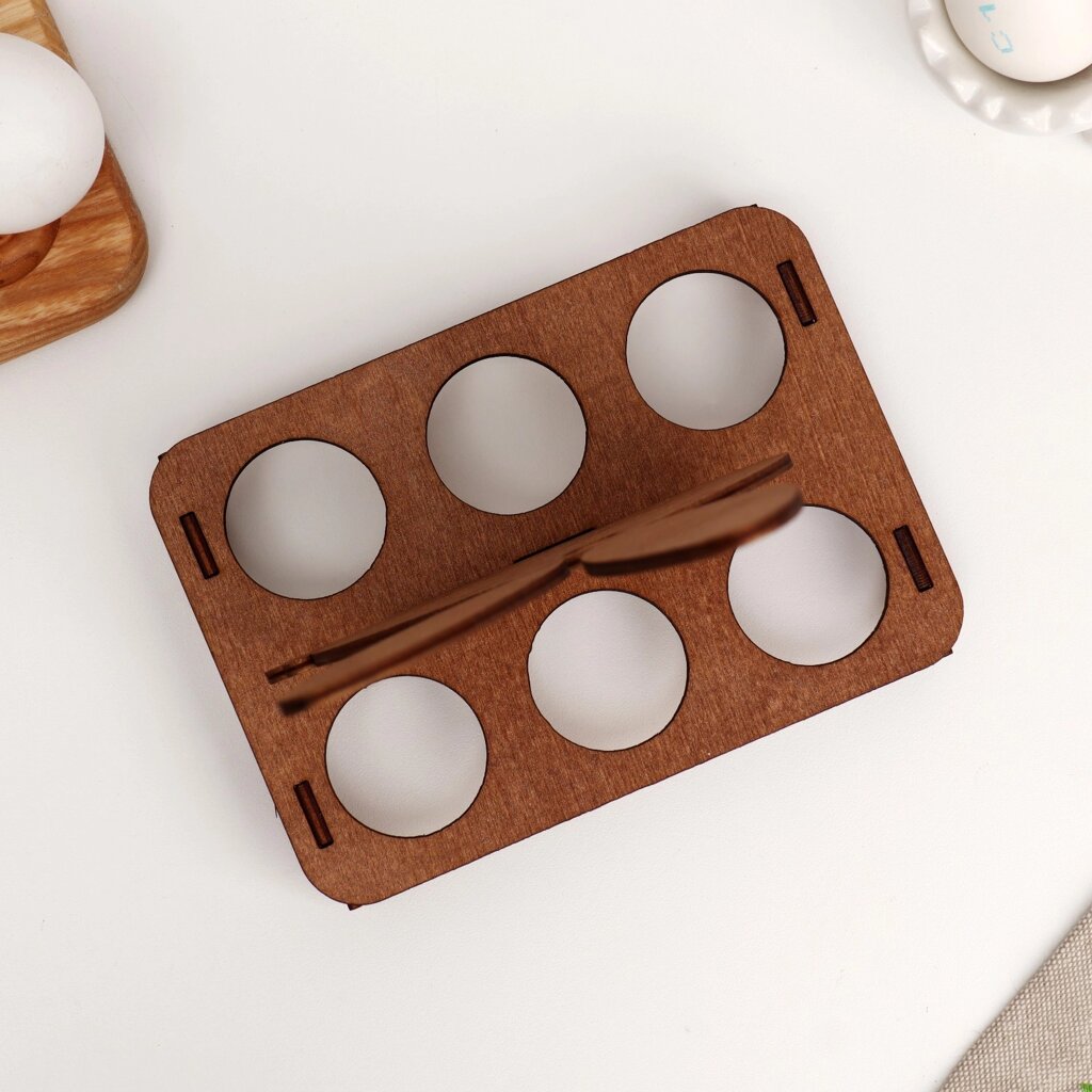 Подставка для яиц "Пасхальный кролик" для 6 штук, золотая от компании ООО «ТВК Ритейл» - фото 1