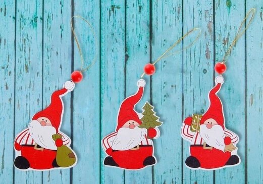 Подвеска новогодняя "Дед Мороз" (3 вида) Зимнее Волшебство  154265 от компании ООО «ТВК Ритейл» - фото 1