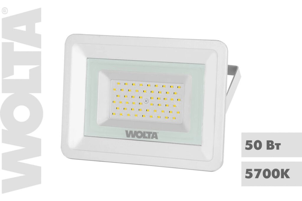 Прожектор WOLTA WFL-50W/06W LED 5700K 50Вт SMD IP65 4500Лм, белый от компании ООО «ТВК Ритейл» - фото 1