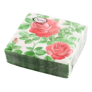 Салфетки бумажные "Английская роза" 24x24см, 1 слой, 40шт. Bouquet Desna Design 57439