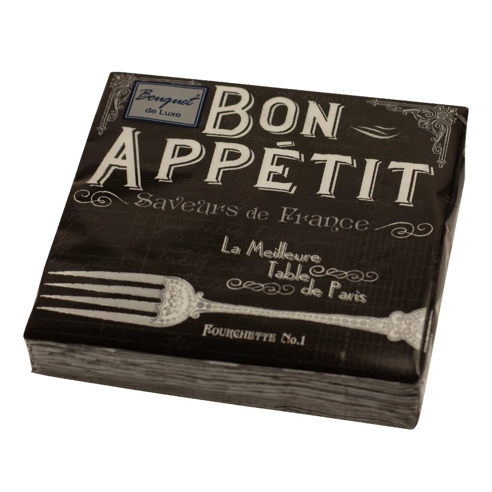 Салфетки бумажные "Bon appetit" 24х24см, 3 слоя, 25шт. Bouquet De Luxe 37437 от компании ООО «ТВК Ритейл» - фото 1
