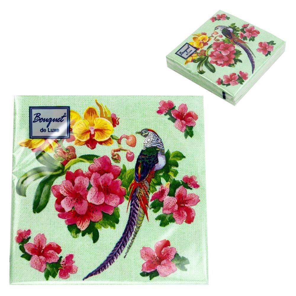 Салфетки бумажные "Райский сад" 24х24см, 3 слоя, 25шт. Bouquet De Luxe 37212 от компании ООО «ТВК Ритейл» - фото 1