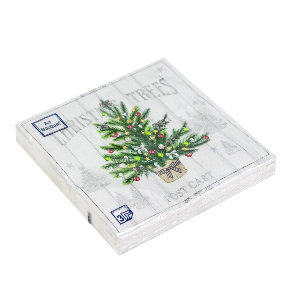 Салфетки бумажные "Рождественское дерево" 33x33см, 3 слоя, 20шт. Bouquet Art 57877 от компании ООО «ТВК Ритейл» - фото 1