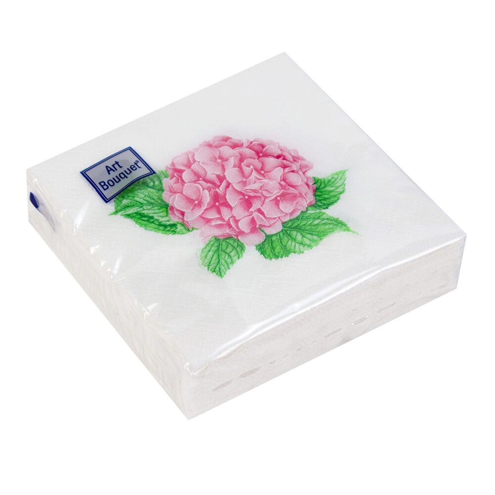 Салфетки бумажные "Розовая гортензия" 20x20см, 2 слоя, 30шт. Bouquet Art 57613 от компании ООО «ТВК Ритейл» - фото 1