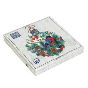 Салфетки бумажные "Сказочное украшение" 33x33см, 3 слоя, 20шт. Bouquet Home Classic 57880