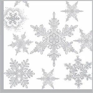 Салфетки бумажные "Снегопад. Серебро" 24х24см, 3 слоя, 25шт. Bouquet De Luxe 57873 от компании ООО «ТВК Ритейл» - фото 1