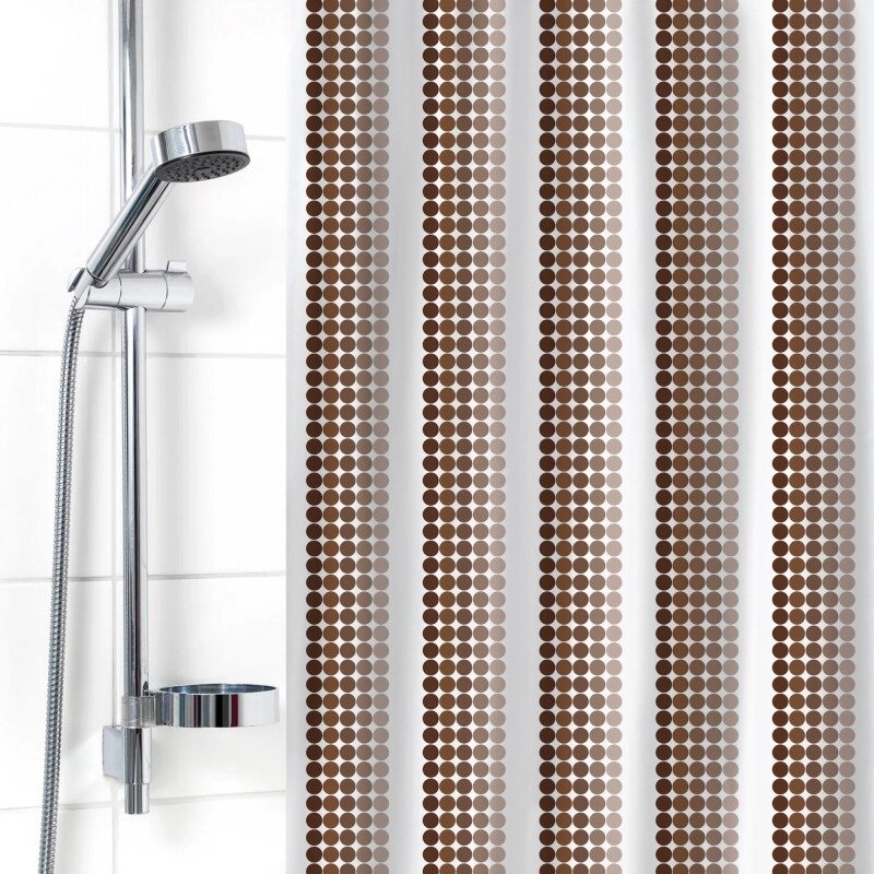 Штора для ванной комнаты 180х180см, коричневая Вилина Ритм 6984 от компании ООО «ТВК Ритейл» - фото 1