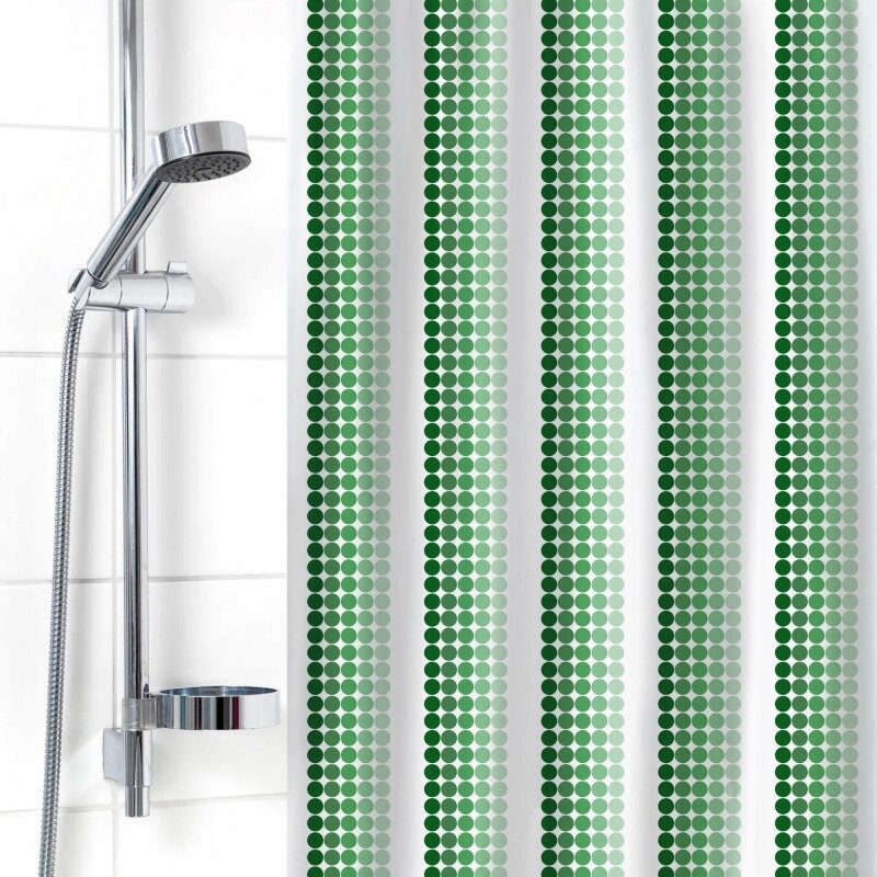 Штора для ванной комнаты 180х180см, зелёная Вилина Ритм 6984 от компании ООО «ТВК Ритейл» - фото 1