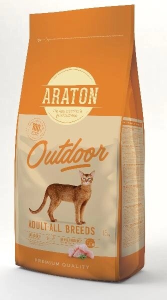 Сухой корм пpемиум Araton Adult Outdoor для кошек гуляющих на открытом воздухе, 15 кг ART47475 от компании ООО «ТВК Ритейл» - фото 1