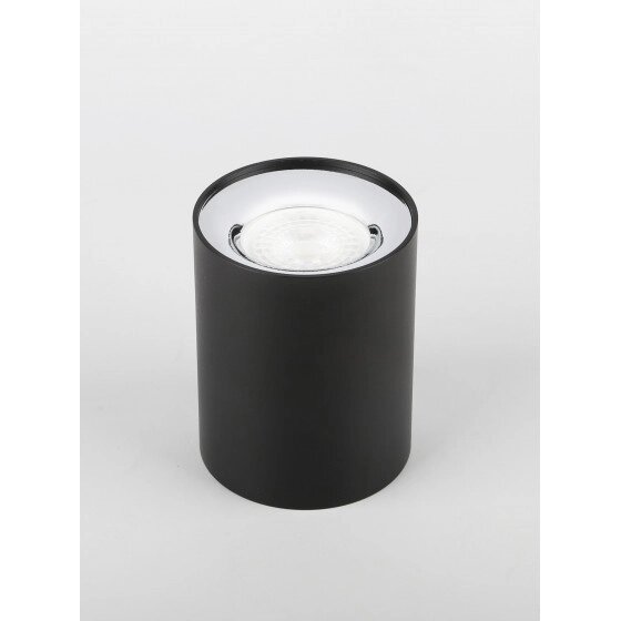 Светильник OL1 GU10 BK/CH декоративная подсветка, накладной, GU10, D80*100мм, черный/хром ЭРА от компании ООО «ТВК Ритейл» - фото 1