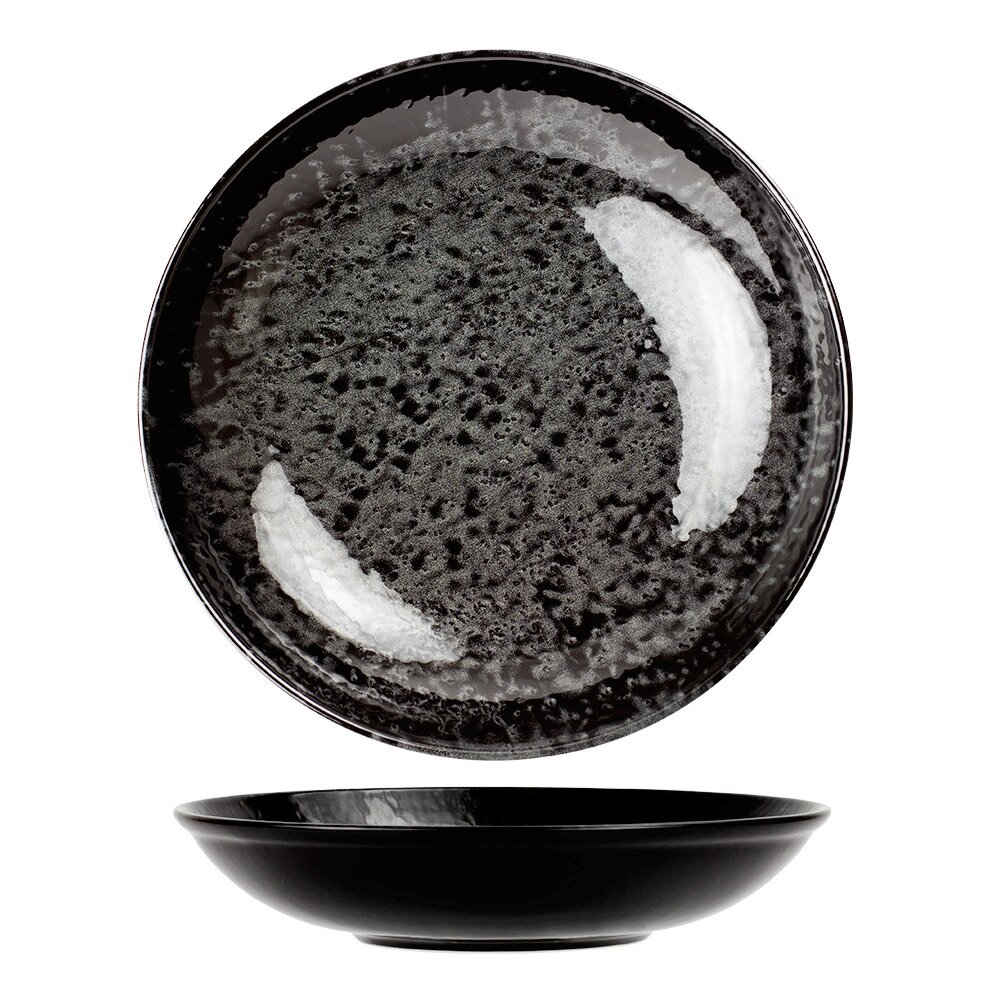 Тарелка глубокая (d)25см Kutahya Porselen Nanokrem "Чёрно-пепельный" NNTS25CK890220 от компании ООО «ТВК Ритейл» - фото 1