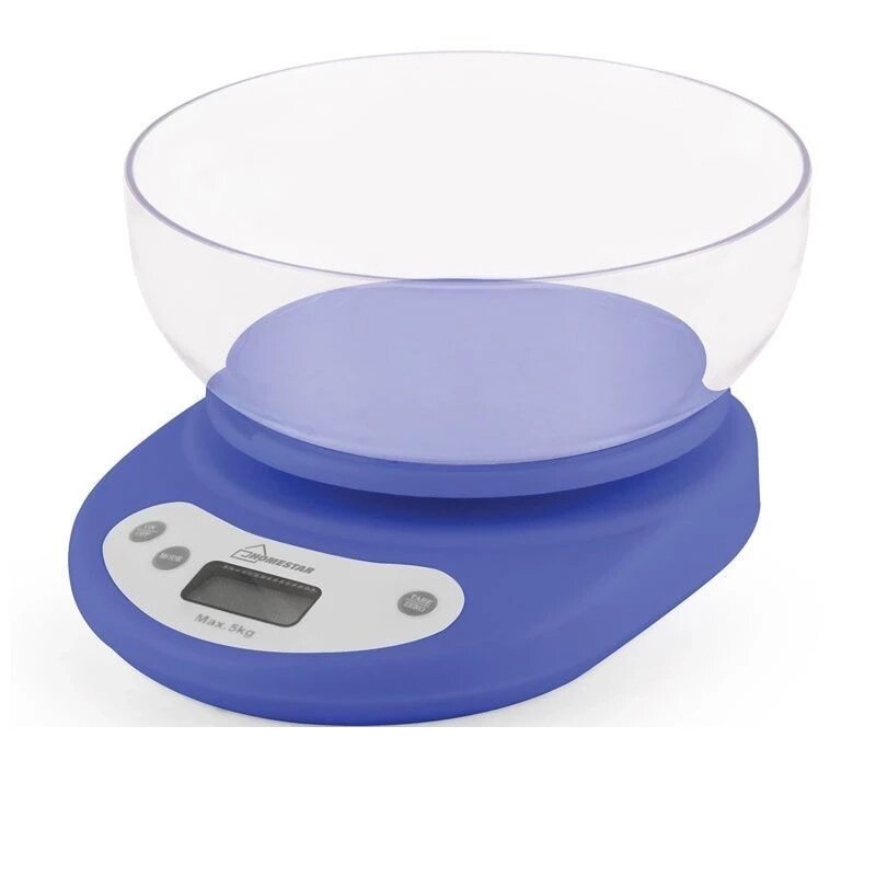 Весы кухонные электронные с чашей HOMESTAR HS-3001, голубые, 5 кг от компании ООО «ТВК Ритейл» - фото 1