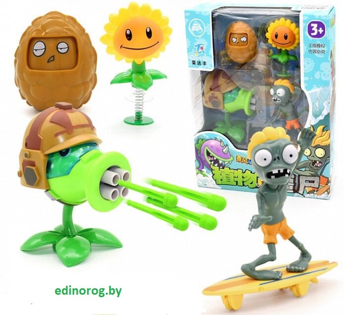 Игрушки Зомби против растений! Морская серия. 4 фигурок. от компании Интернет-магазин детских игрушек Edinorog - фото 1