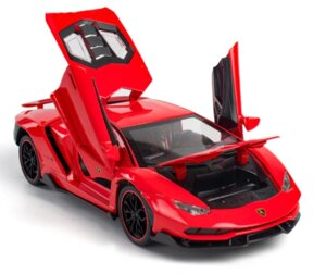 Машинка Металлическая Lamborghini Большой, Красный свет, звук.