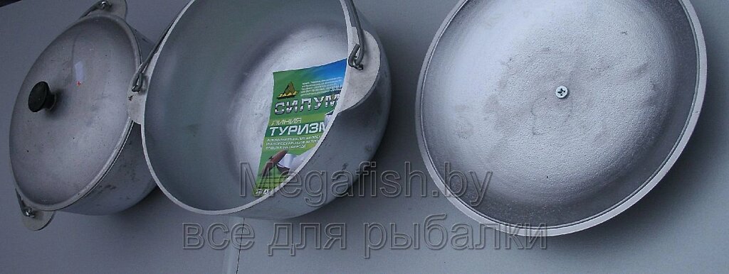 Казан походных литой с крышкой 3 литра от компании Megafish - фото 1
