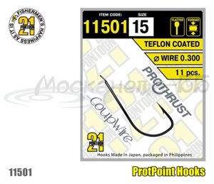 Крючок одинарный Pontoon21 11501-11, 11 шт в пачке, лопатка, тефлон