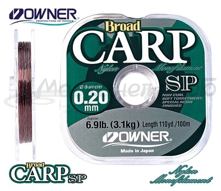 Леска OWNER BROAD CARP SPECIAL, коричневая, 10*100 м. шпуль непрерывной размотки 0.16mm от компании Megafish - фото 1