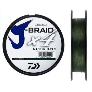 Леска плетеная Daiwa J-Braid x4 BRAID Dark Green 135м 0.13 мм